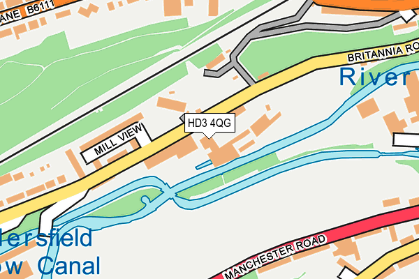 HD3 4QG map - OS OpenMap – Local (Ordnance Survey)