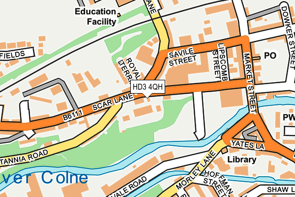 HD3 4QH map - OS OpenMap – Local (Ordnance Survey)