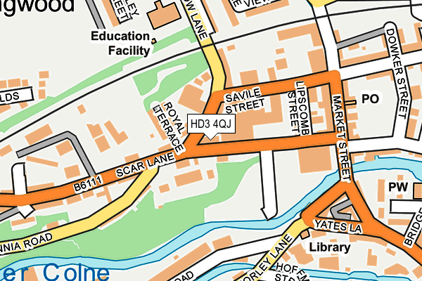 HD3 4QJ map - OS OpenMap – Local (Ordnance Survey)