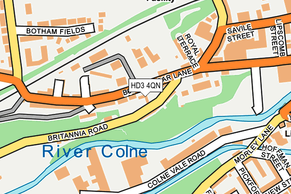 HD3 4QN map - OS OpenMap – Local (Ordnance Survey)