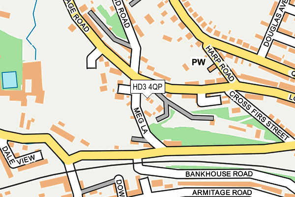 HD3 4QP map - OS OpenMap – Local (Ordnance Survey)