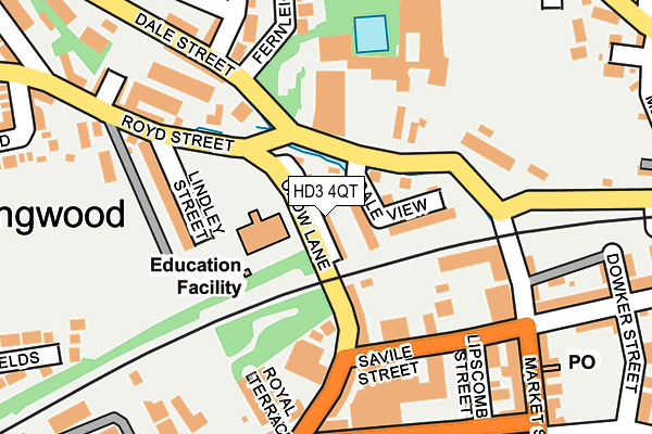HD3 4QT map - OS OpenMap – Local (Ordnance Survey)