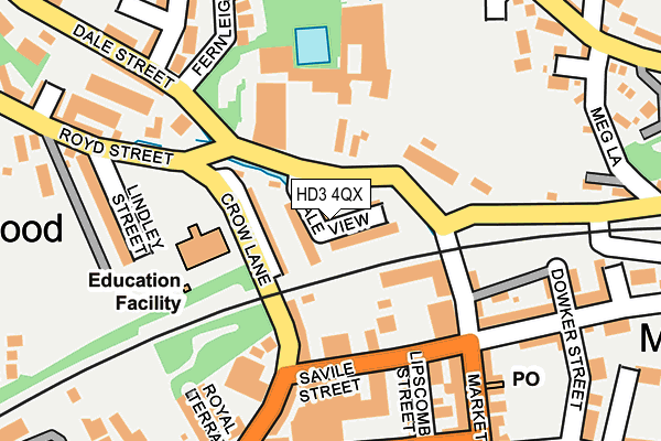 HD3 4QX map - OS OpenMap – Local (Ordnance Survey)