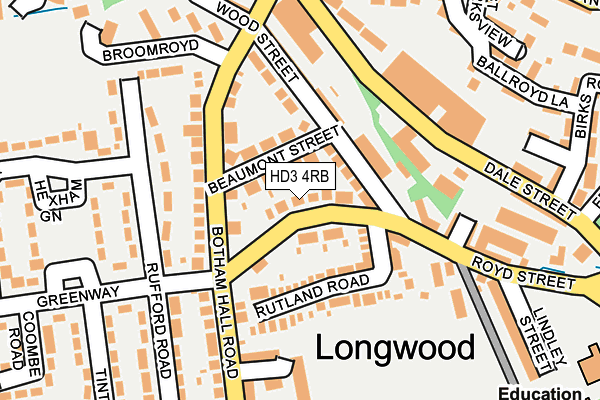 HD3 4RB map - OS OpenMap – Local (Ordnance Survey)