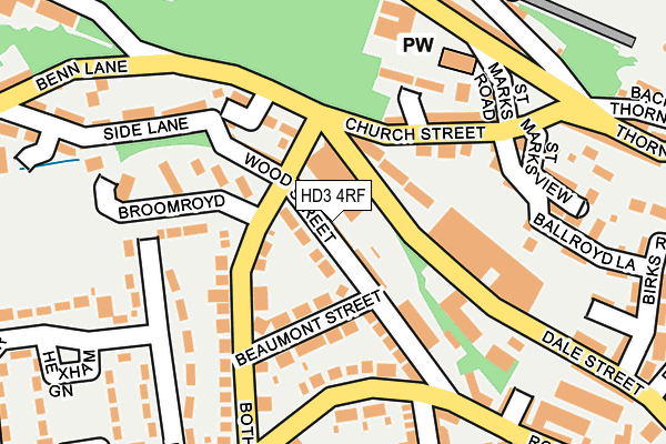 HD3 4RF map - OS OpenMap – Local (Ordnance Survey)