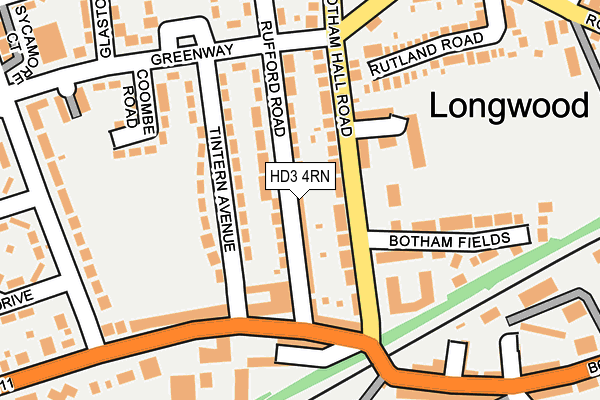 HD3 4RN map - OS OpenMap – Local (Ordnance Survey)