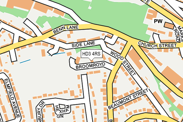 HD3 4RS map - OS OpenMap – Local (Ordnance Survey)