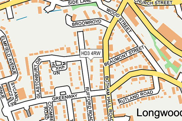 HD3 4RW map - OS OpenMap – Local (Ordnance Survey)