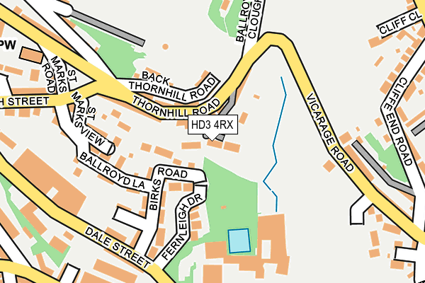 HD3 4RX map - OS OpenMap – Local (Ordnance Survey)