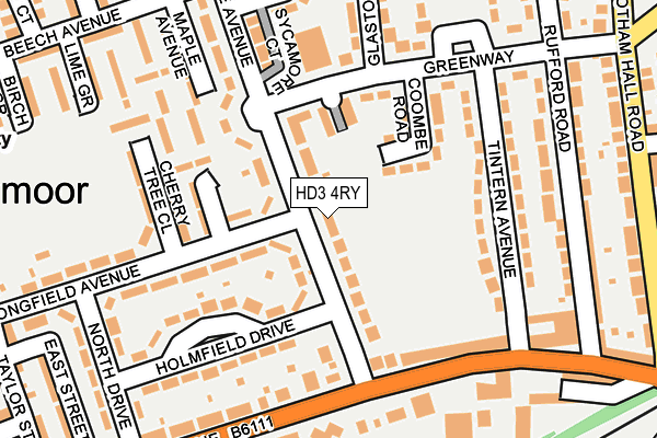 HD3 4RY map - OS OpenMap – Local (Ordnance Survey)