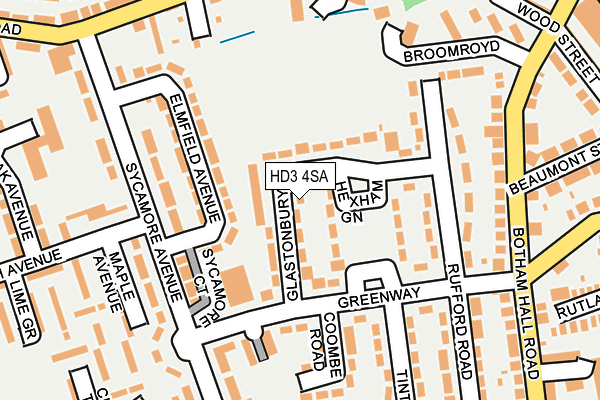 HD3 4SA map - OS OpenMap – Local (Ordnance Survey)