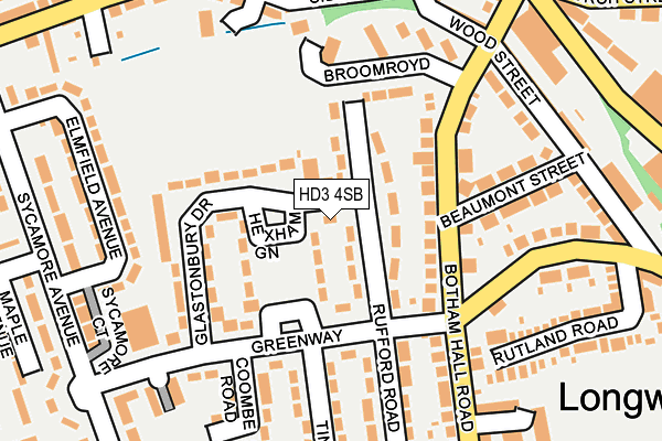 HD3 4SB map - OS OpenMap – Local (Ordnance Survey)