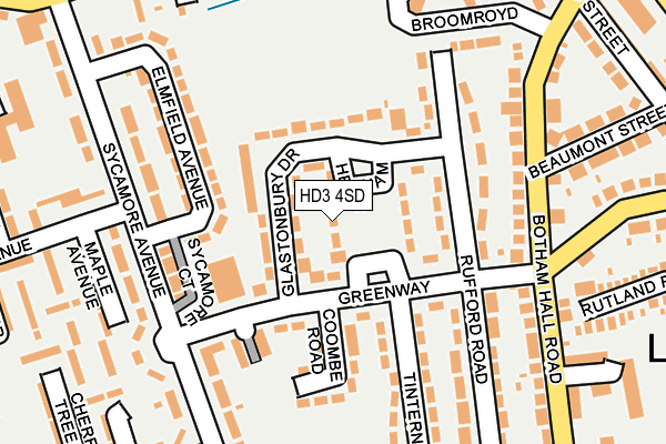 HD3 4SD map - OS OpenMap – Local (Ordnance Survey)
