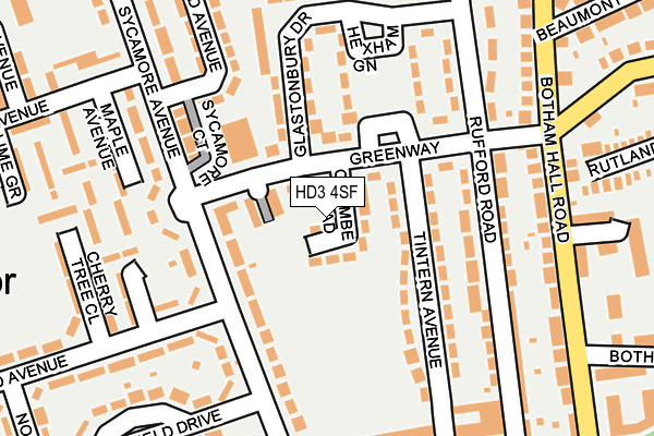 HD3 4SF map - OS OpenMap – Local (Ordnance Survey)