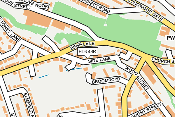 HD3 4SR map - OS OpenMap – Local (Ordnance Survey)