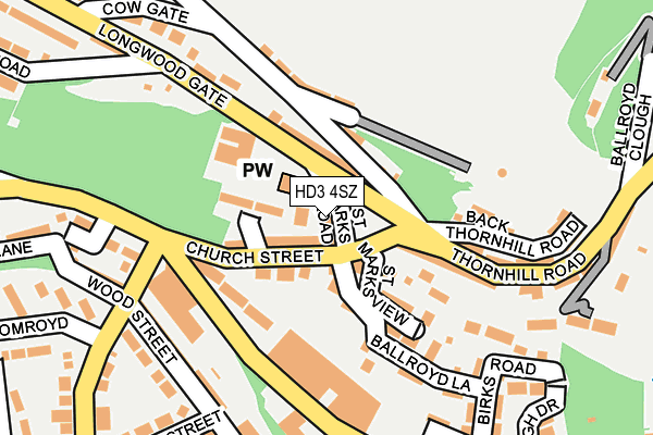 HD3 4SZ map - OS OpenMap – Local (Ordnance Survey)