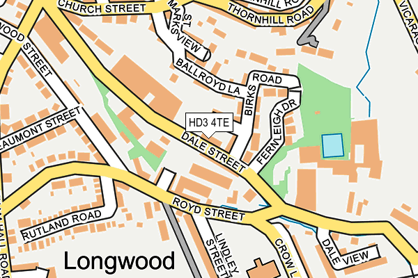 HD3 4TE map - OS OpenMap – Local (Ordnance Survey)