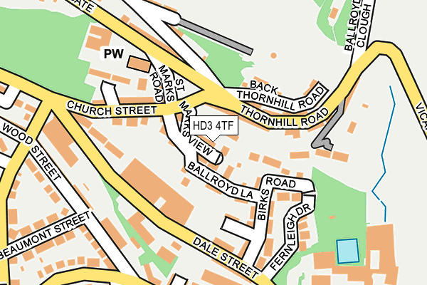 HD3 4TF map - OS OpenMap – Local (Ordnance Survey)