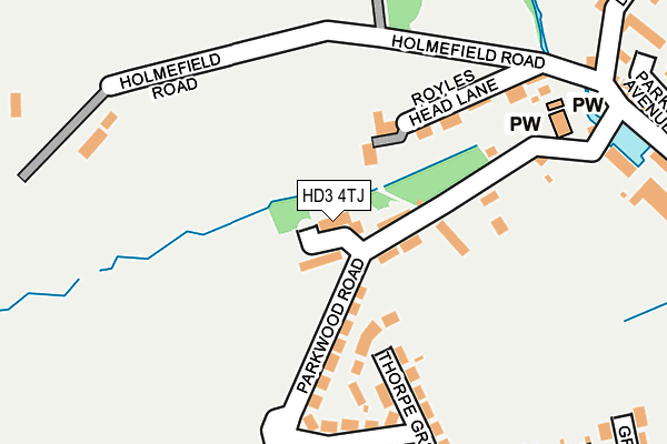 HD3 4TJ map - OS OpenMap – Local (Ordnance Survey)