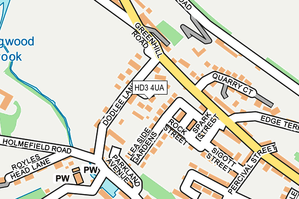 HD3 4UA map - OS OpenMap – Local (Ordnance Survey)