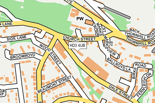 HD3 4UB map - OS OpenMap – Local (Ordnance Survey)