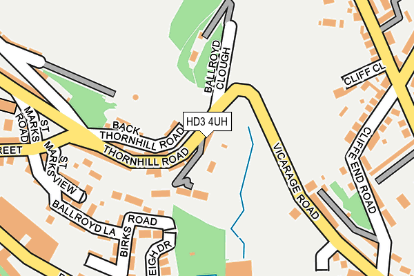 HD3 4UH map - OS OpenMap – Local (Ordnance Survey)