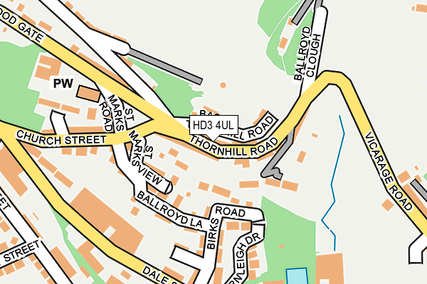 HD3 4UL map - OS OpenMap – Local (Ordnance Survey)