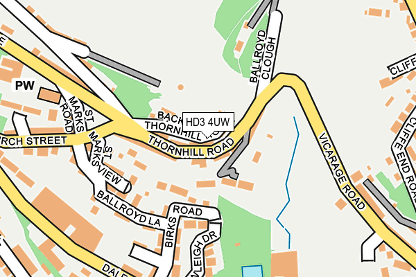 HD3 4UW map - OS OpenMap – Local (Ordnance Survey)