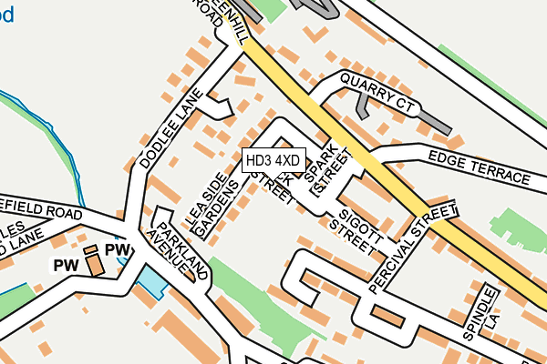 HD3 4XD map - OS OpenMap – Local (Ordnance Survey)