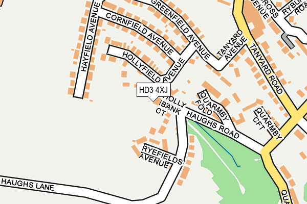 HD3 4XJ map - OS OpenMap – Local (Ordnance Survey)