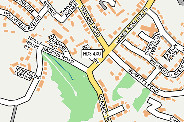 HD3 4XU map - OS OpenMap – Local (Ordnance Survey)