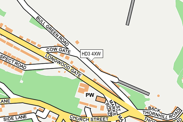 HD3 4XW map - OS OpenMap – Local (Ordnance Survey)