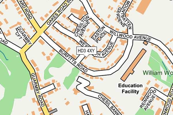 HD3 4XY map - OS OpenMap – Local (Ordnance Survey)