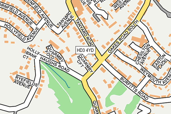 HD3 4YD map - OS OpenMap – Local (Ordnance Survey)