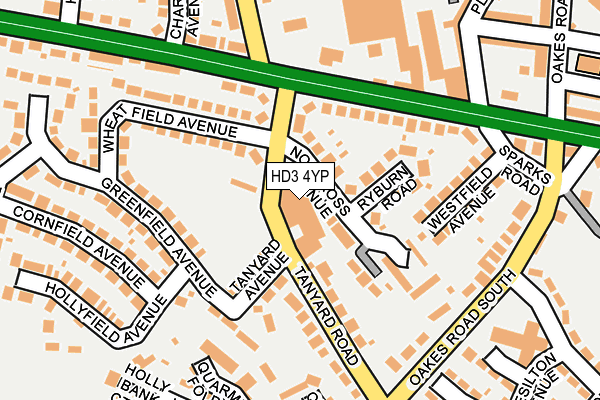 HD3 4YP map - OS OpenMap – Local (Ordnance Survey)