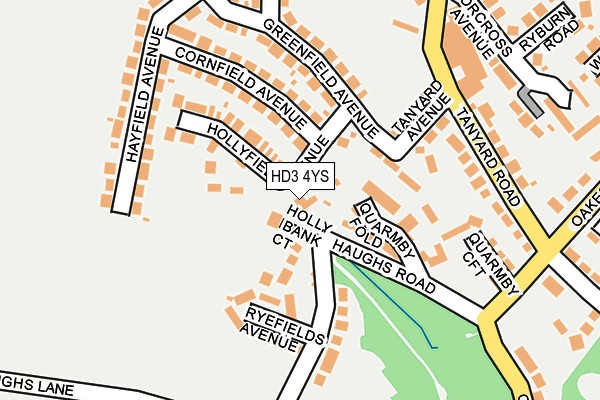 HD3 4YS map - OS OpenMap – Local (Ordnance Survey)