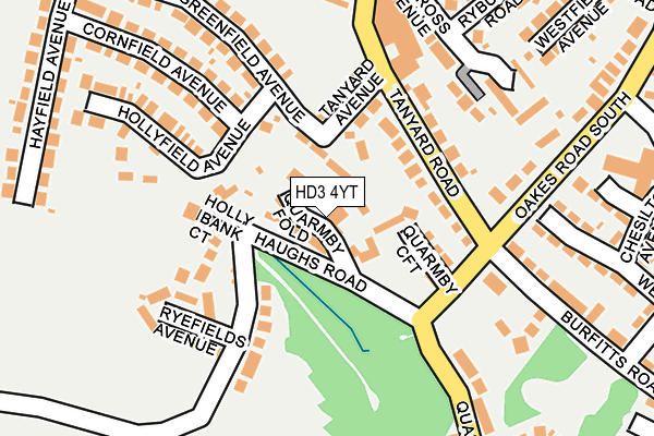 HD3 4YT map - OS OpenMap – Local (Ordnance Survey)