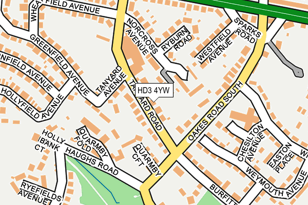 HD3 4YW map - OS OpenMap – Local (Ordnance Survey)