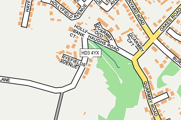 HD3 4YX map - OS OpenMap – Local (Ordnance Survey)
