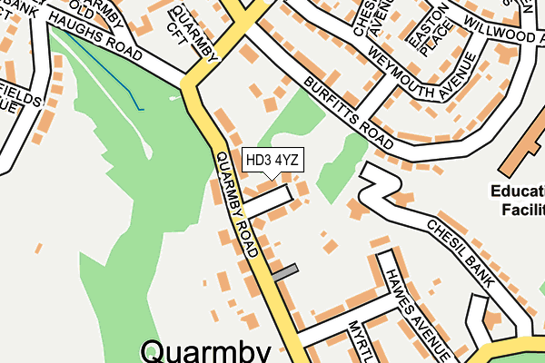 HD3 4YZ map - OS OpenMap – Local (Ordnance Survey)