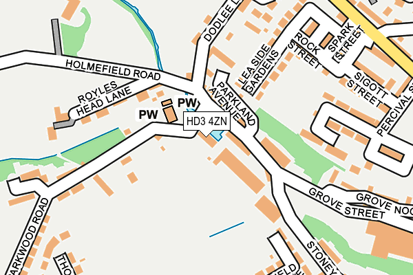 HD3 4ZN map - OS OpenMap – Local (Ordnance Survey)