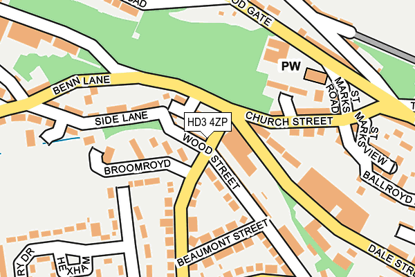 HD3 4ZP map - OS OpenMap – Local (Ordnance Survey)