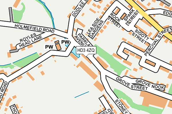 HD3 4ZQ map - OS OpenMap – Local (Ordnance Survey)