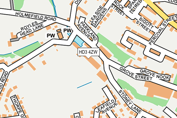 HD3 4ZW map - OS OpenMap – Local (Ordnance Survey)