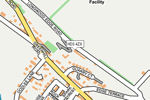 HD3 4ZX map - OS OpenMap – Local (Ordnance Survey)