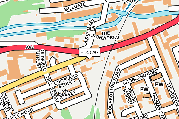 HD4 5AG map - OS OpenMap – Local (Ordnance Survey)