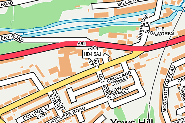 HD4 5AJ map - OS OpenMap – Local (Ordnance Survey)