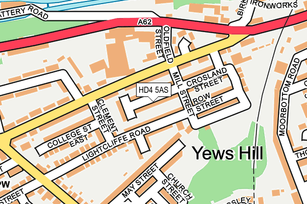 HD4 5AS map - OS OpenMap – Local (Ordnance Survey)