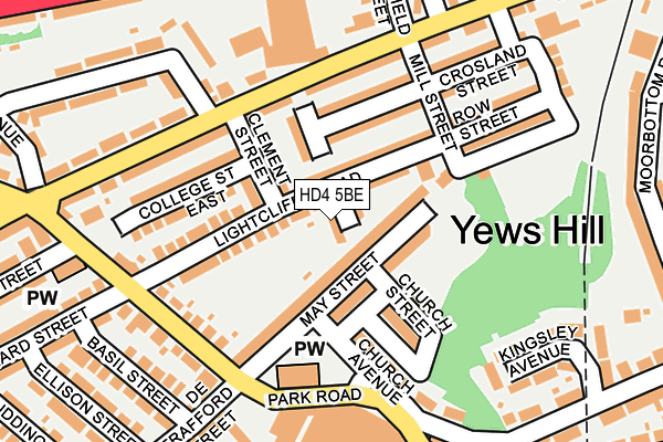 HD4 5BE map - OS OpenMap – Local (Ordnance Survey)