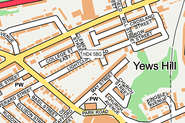 HD4 5BG map - OS OpenMap – Local (Ordnance Survey)